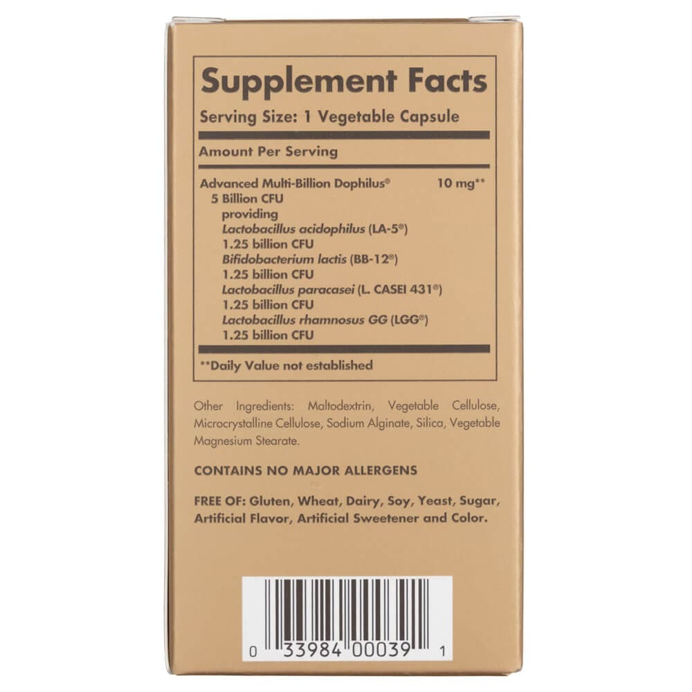 Solgar Advanced Multi-Billion Dophilus - 60 cápsulas vegetales - Imagen 7