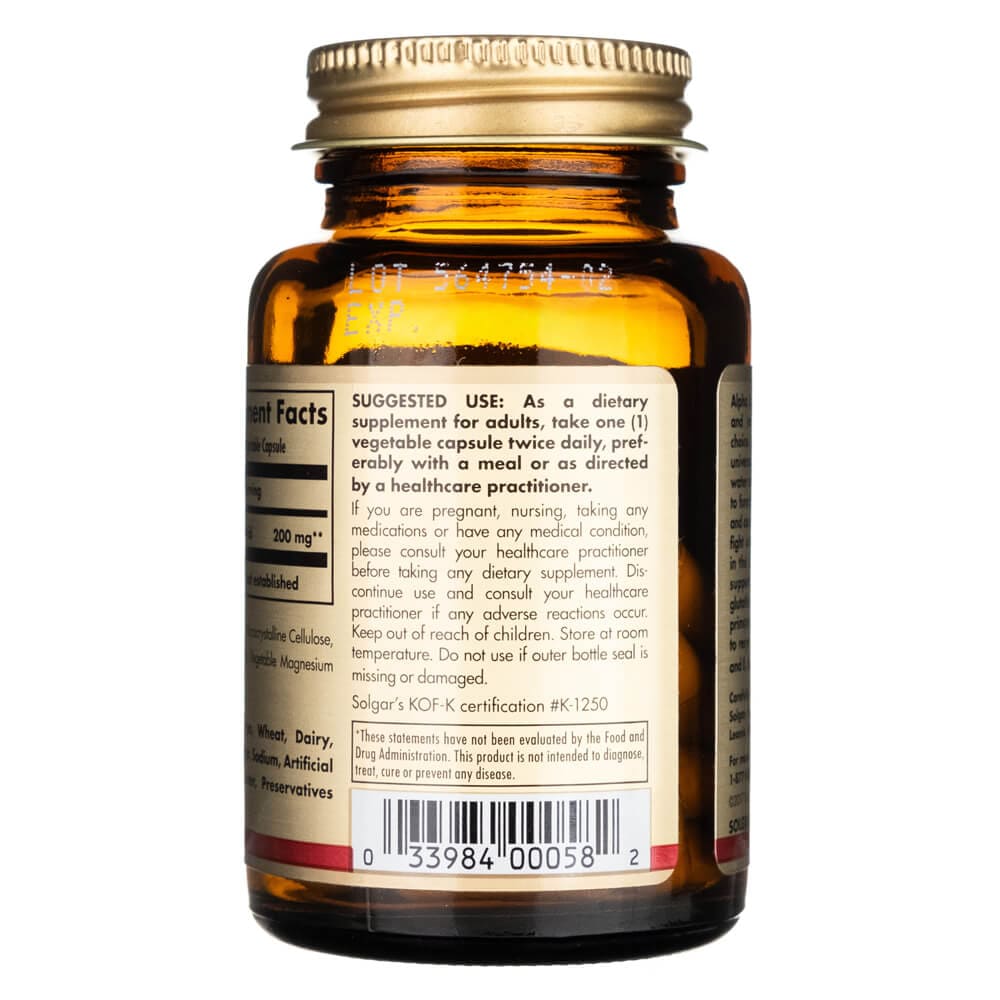 Solgar Ácido alfa lipoico 200 mg - 50 cápsulas vegetales - Imagen 4