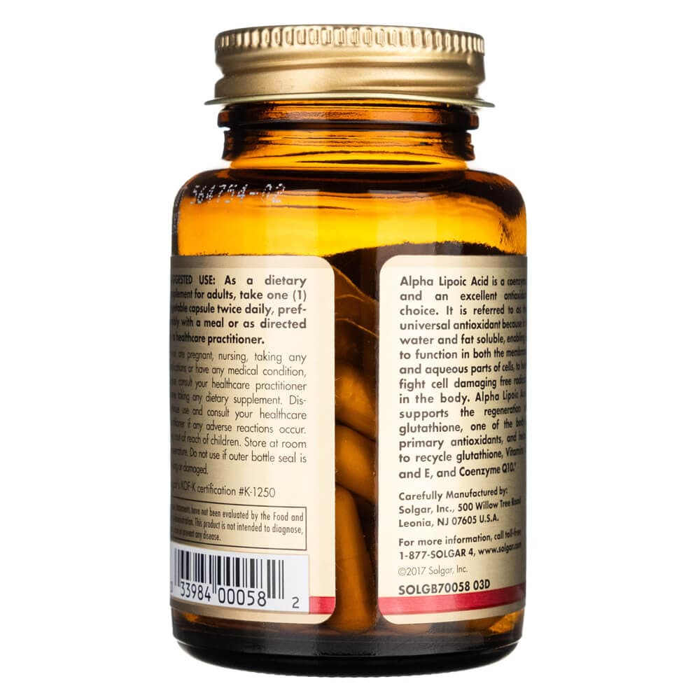 Solgar Ácido alfa lipoico 200 mg - 50 cápsulas vegetales - Imagen 5