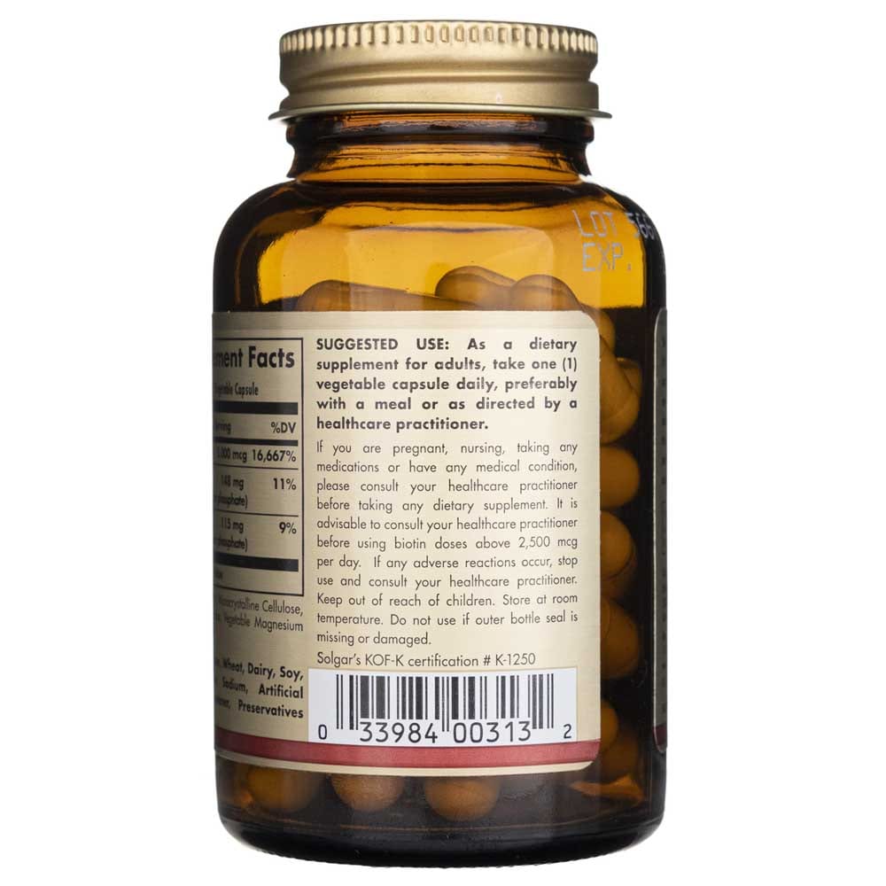 Solgar Biotina 5000 mcg - 50 Cápsulas Vegetales - Imagen 5
