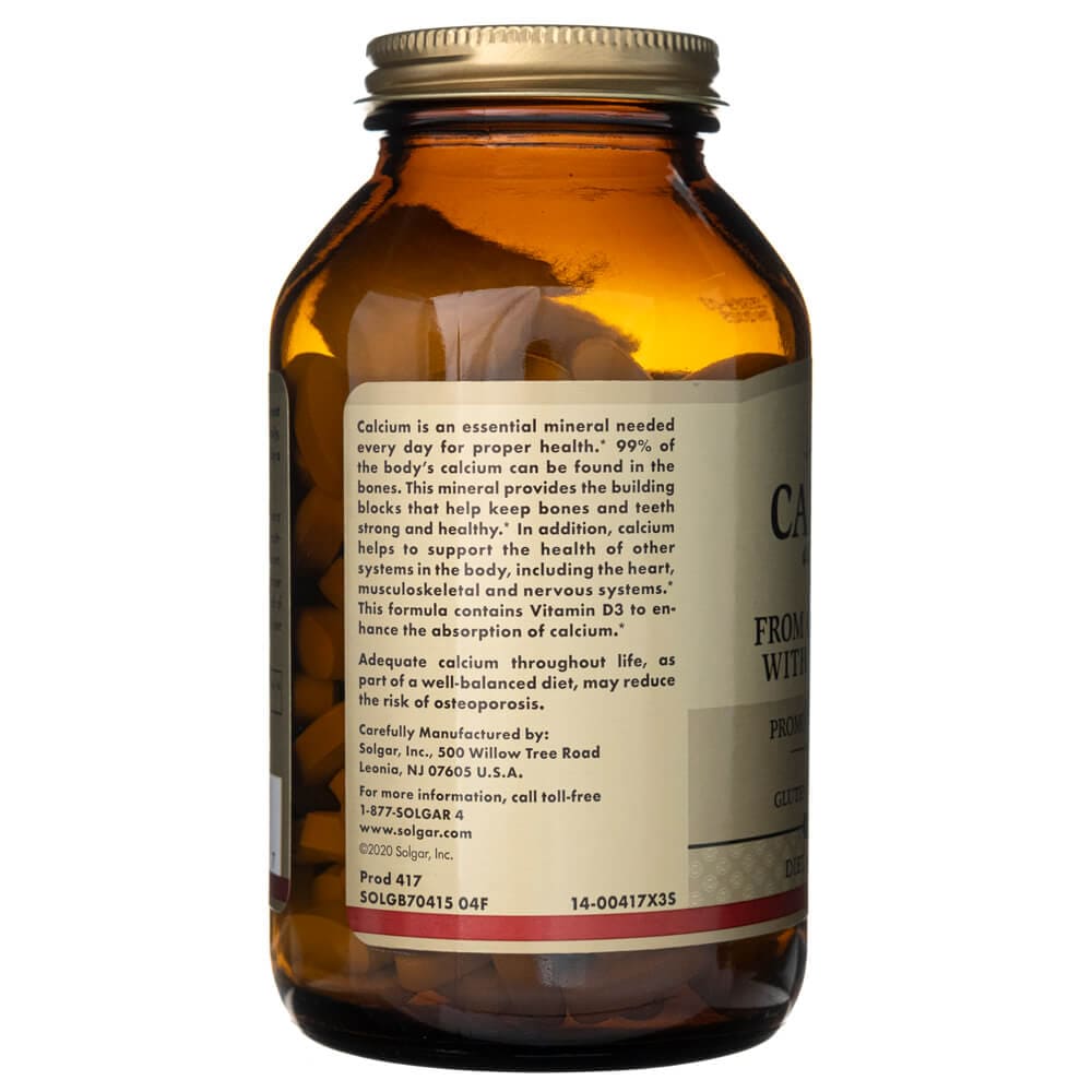 Solgar Calcio 600 (de Concha de Ostra con Vitamina D3) - 240 Tabletas - Imagen 2