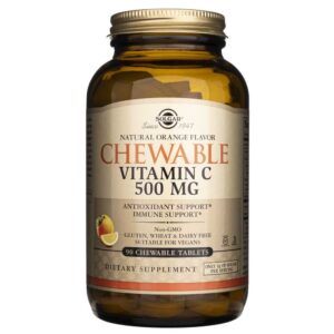 Solgar Vitamina C Masticable 500 mg, Naranja Natural - 50 Tabletas