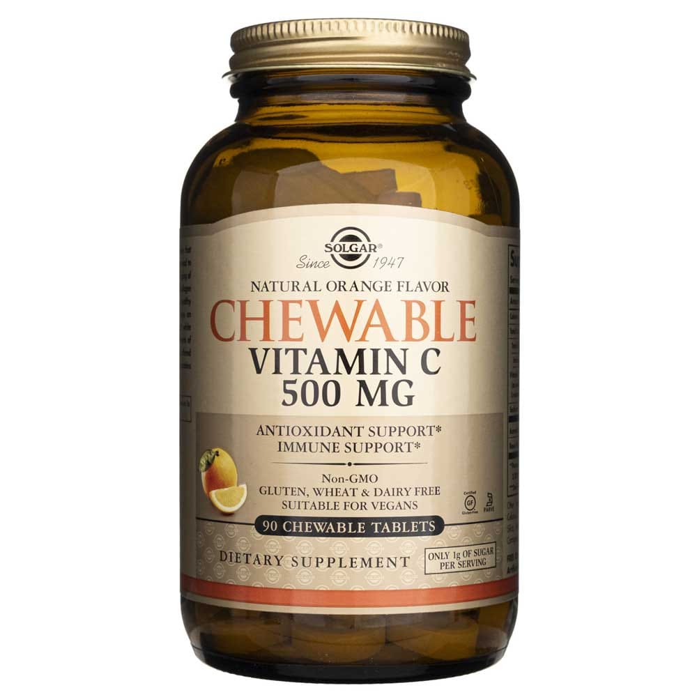 Solgar Vitamina C Masticable 500 mg, Naranja Natural - 50 Tabletas