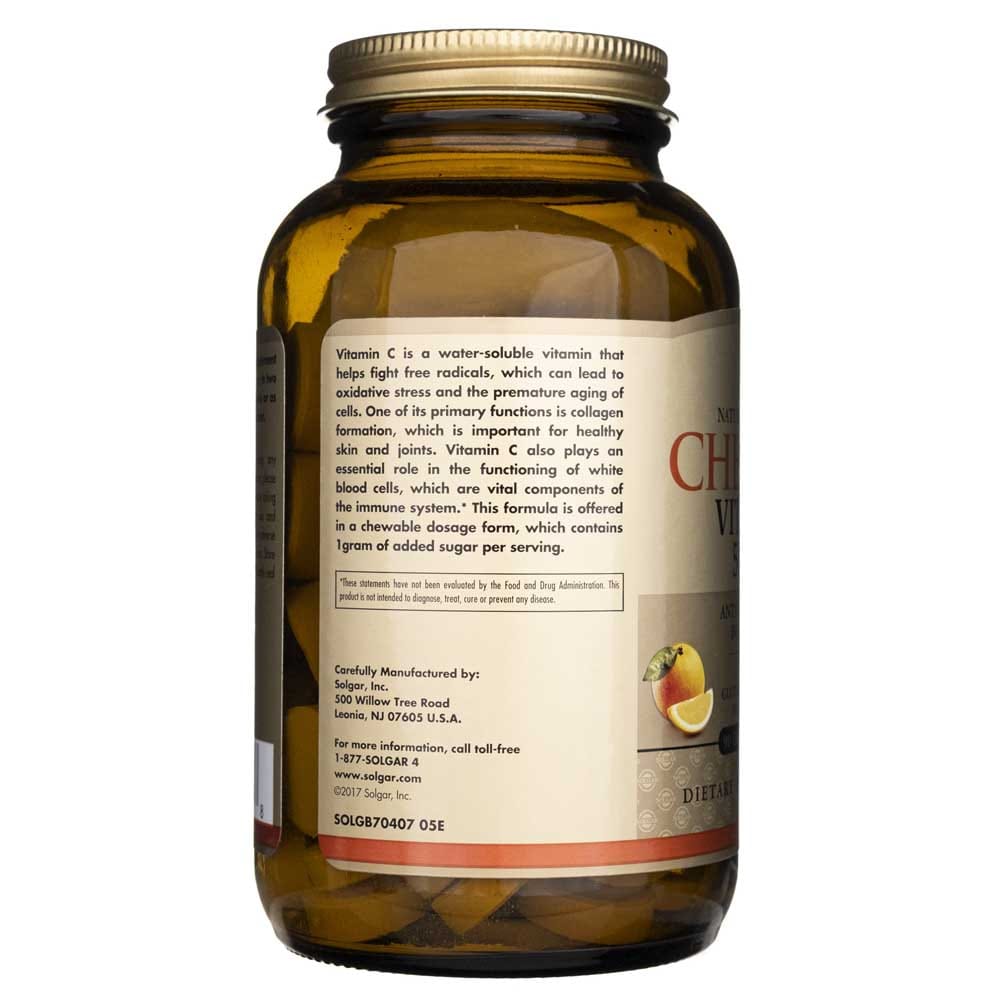 Solgar Vitamina C Masticable 500 mg, Naranja Natural - 50 Tabletas - Imagen 3
