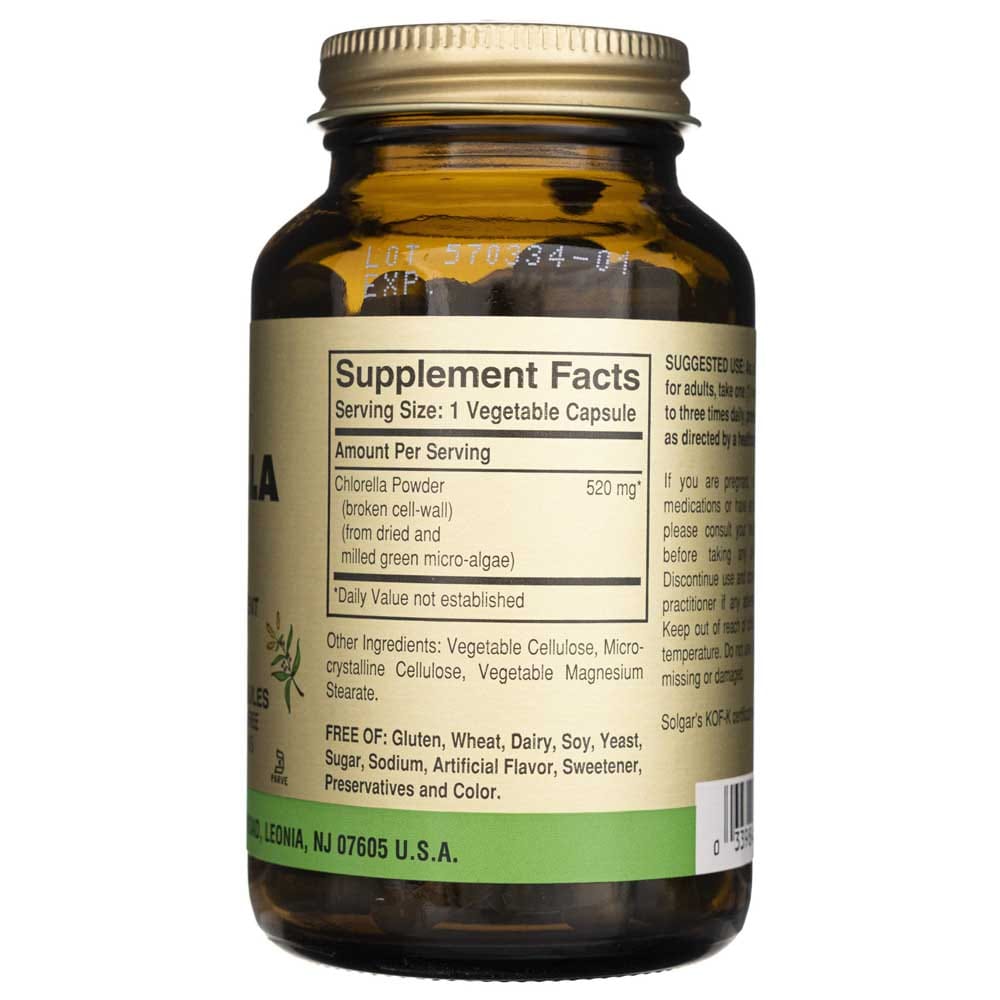 Solgar Chlorella 520 mg - 100 Cápsulas Vegetales - Imagen 2