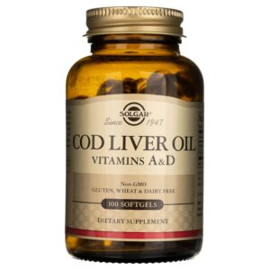 Solgar Aceite de hígado de bacalao (Vitamina A y D) - 100 Cápsulas blandas