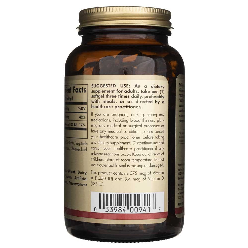 Solgar Aceite de hígado de bacalao (Vitaminas A&D) - 250 Cápsulas blandas - Imagen 6