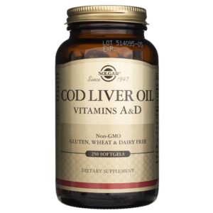 Solgar Aceite de hígado de bacalao (Vitaminas A&D) - 250 Cápsulas blandas