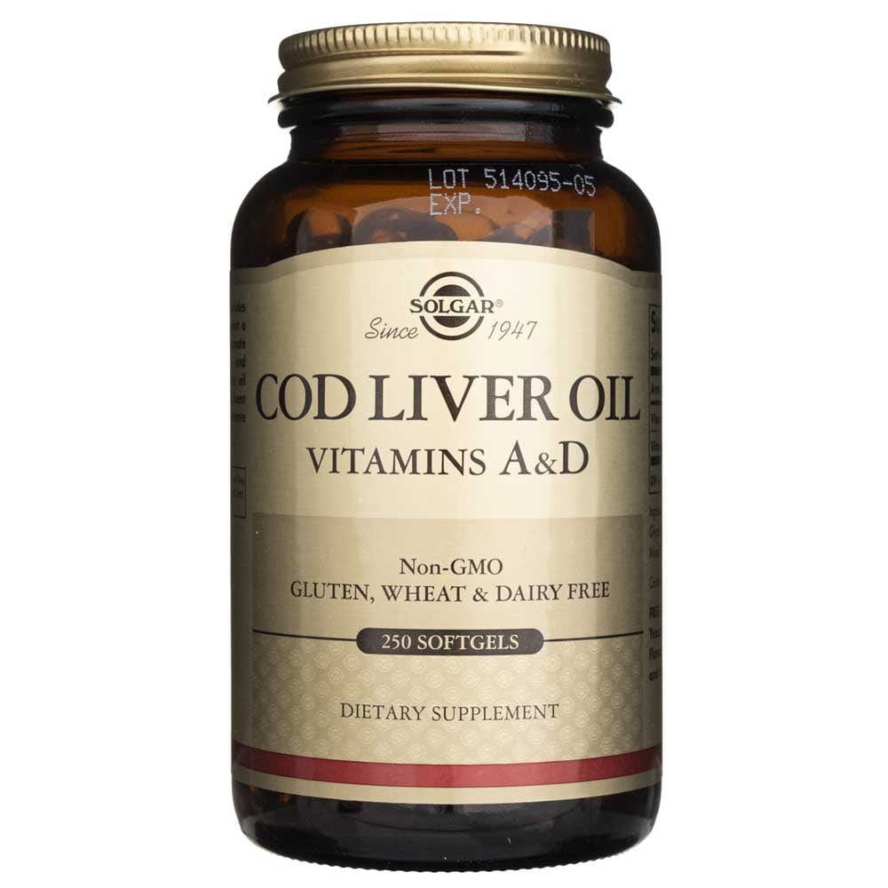 Solgar Aceite de hígado de bacalao (Vitaminas A&D) - 250 Cápsulas blandas