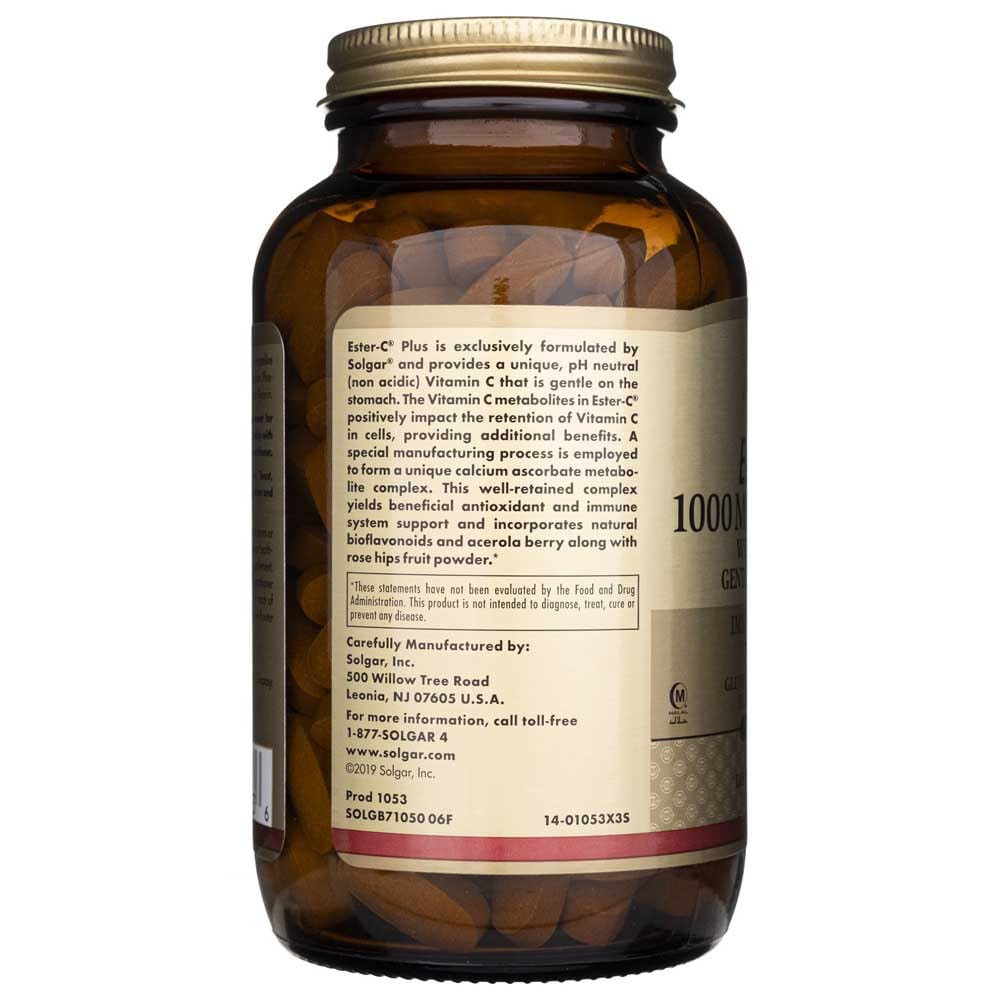 Solgar Ester-C plus Vitamina C 1000 mg - 180 Tabletas - Imagen 3