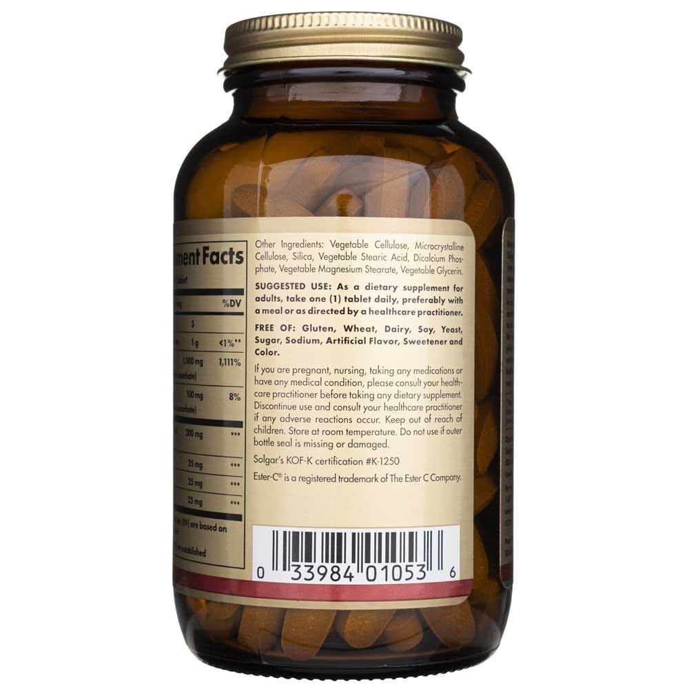 Solgar Ester-C plus Vitamina C 1000 mg - 180 Tabletas - Imagen 5
