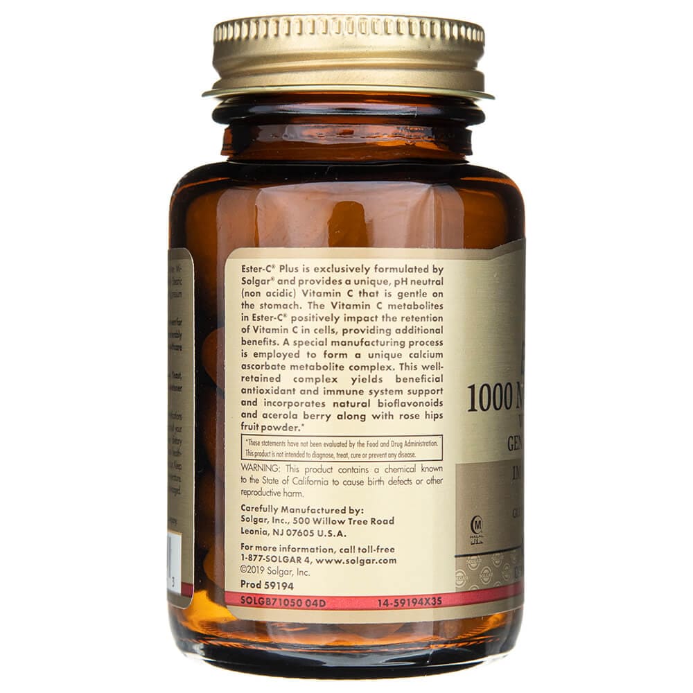 Solgar Ester-C plus Vitamina C 1000 mg - 30 Tabletas - Imagen 3