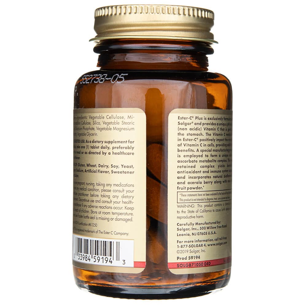Solgar Ester-C plus Vitamina C 1000 mg - 30 Tabletas - Imagen 4