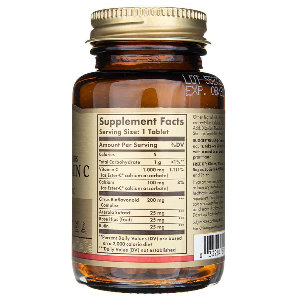 Solgar Ester-C plus Vitamina C 1000 mg - 30 Tabletas - Imagen 2