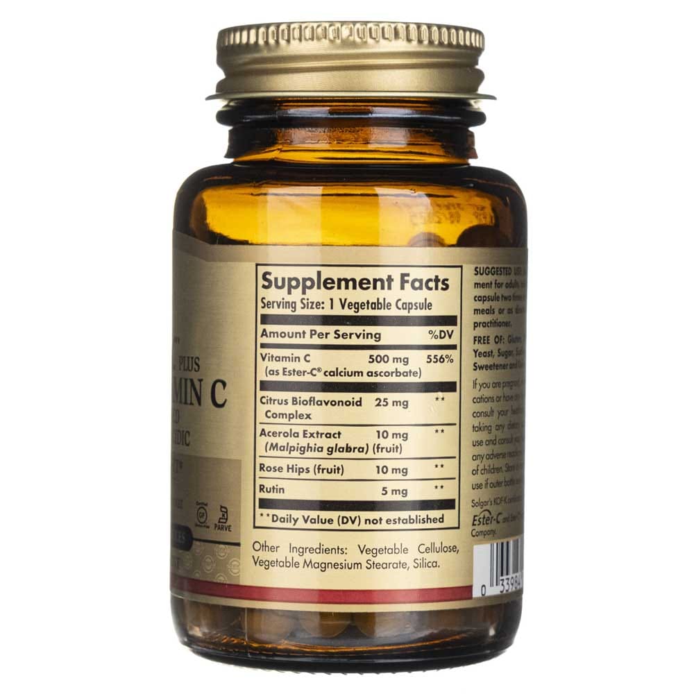 Solgar Ester-C plus Vitamina C 500 mg - 50 cápsulas vegetales - Imagen 2