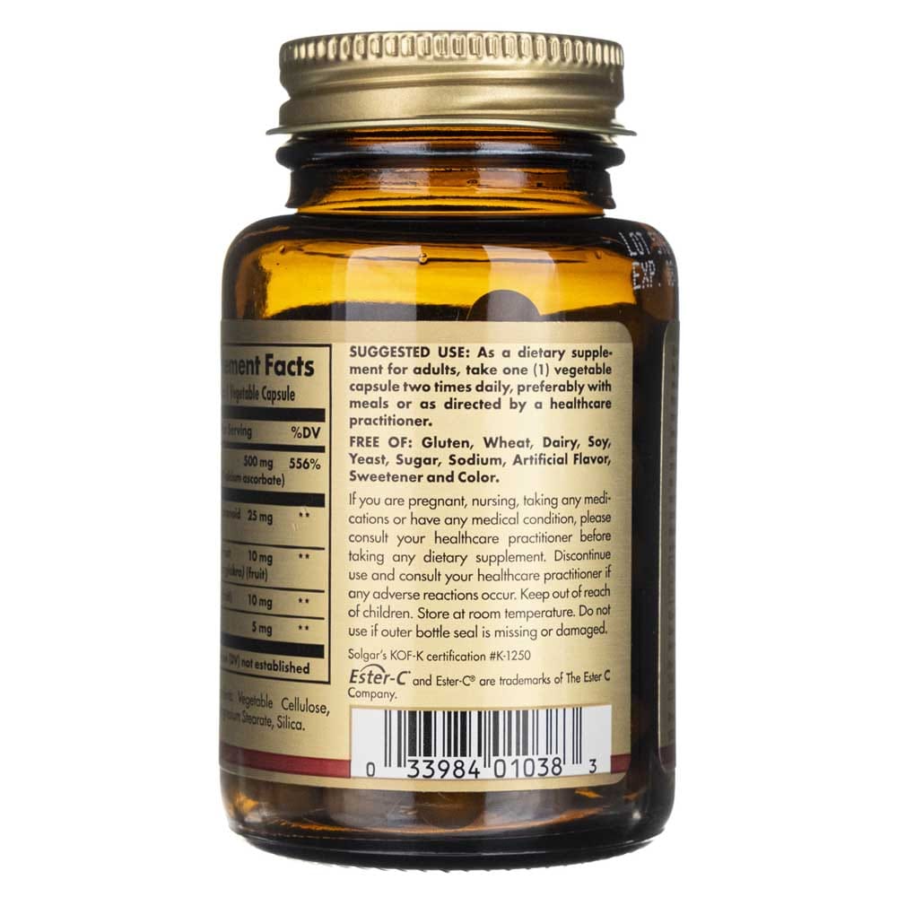 Solgar Ester-C plus Vitamina C 500 mg - 50 cápsulas vegetales - Imagen 5