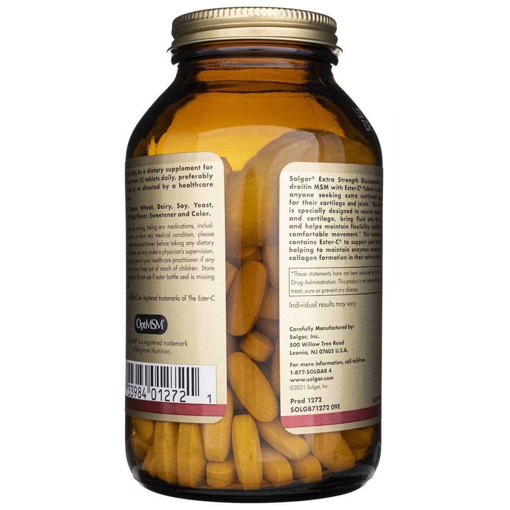 Solgar Glucosamina Condroitina MSM Extra Fuerte con Ester-C - 180 Tabletas - Imagen 4