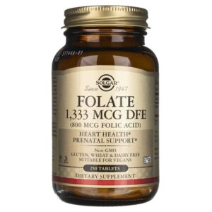 Solgar Folato 1, 333 mcg DFE (800 mcg Ácido Fólico) - 250 Tabletas