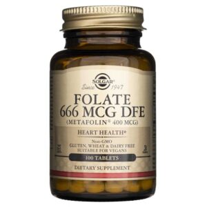 Solgar Folato 666 mcg DFE (Metafolin ® 400 mcg) - 100 Tabletas