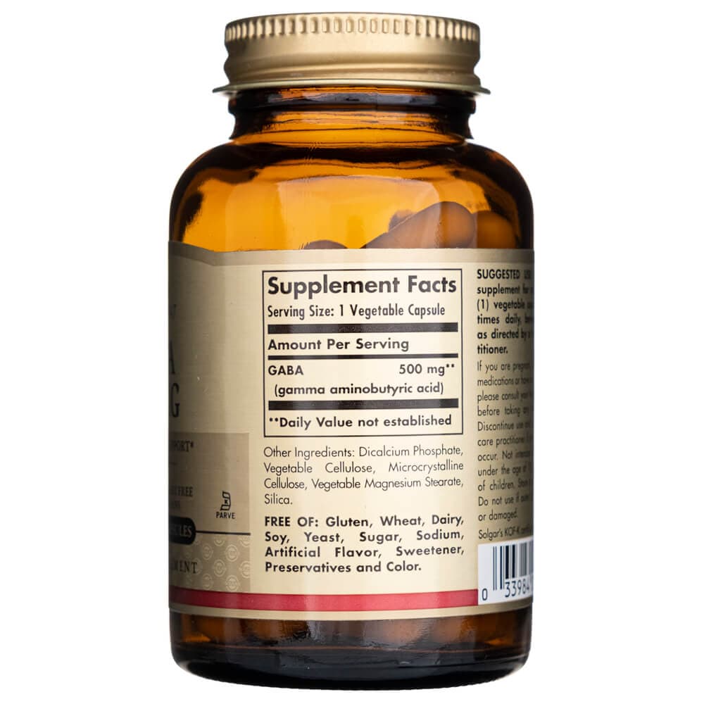 Solgar GABA 500 mg - 50 Cápsulas Vegetales - Imagen 2
