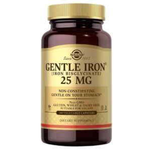 Solgar Gentle Iron 25 mg EE. UU. - 180 cápsulas vegetales