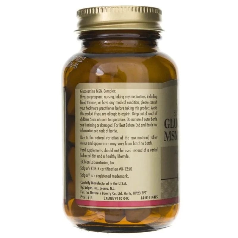 Solgar Glucosamina MSM Complex - 60 Tabletas - Imagen 3