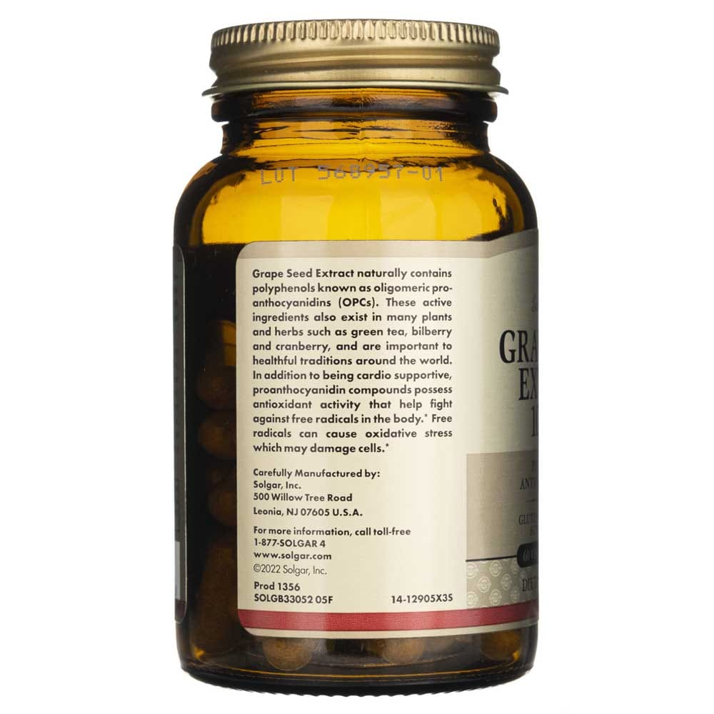 Solgar Extracto de semilla de uva 100 mg - 60 cápsulas vegetales - Imagen 4