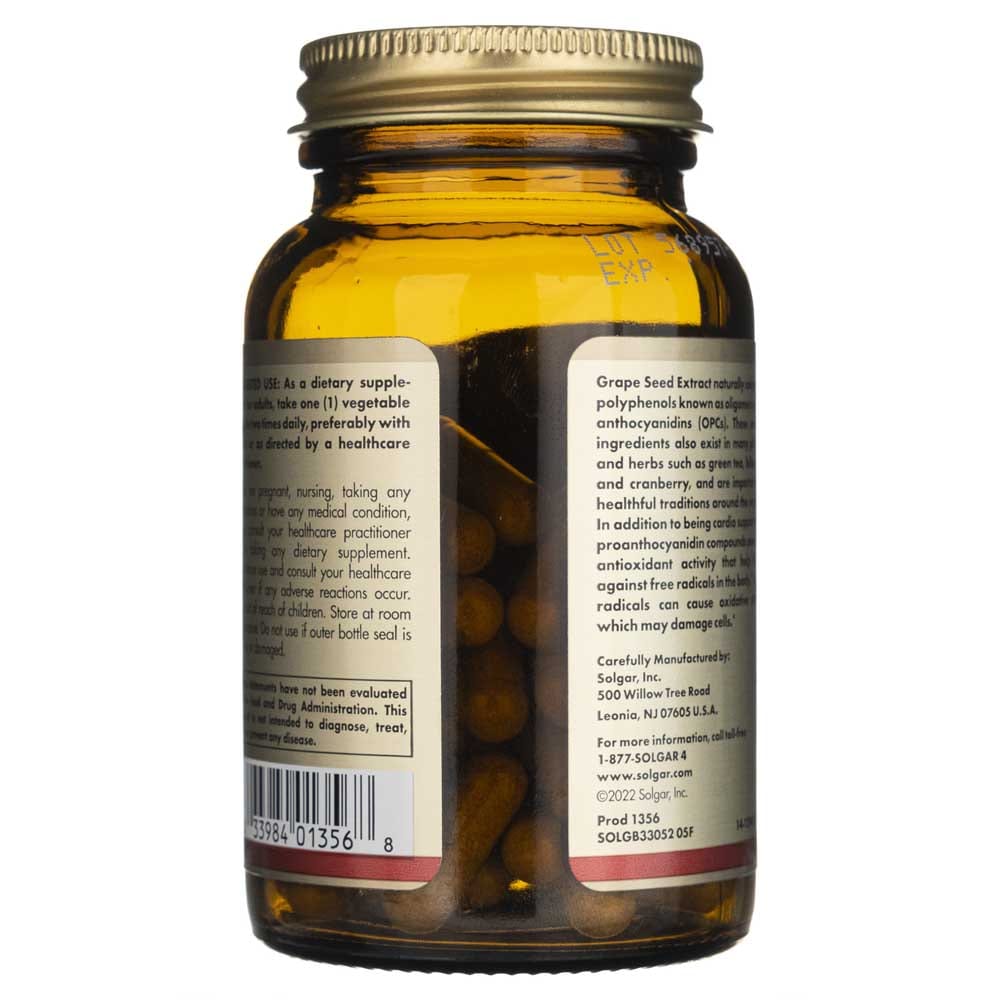 Solgar Extracto de semilla de uva 100 mg - 60 cápsulas vegetales - Imagen 3