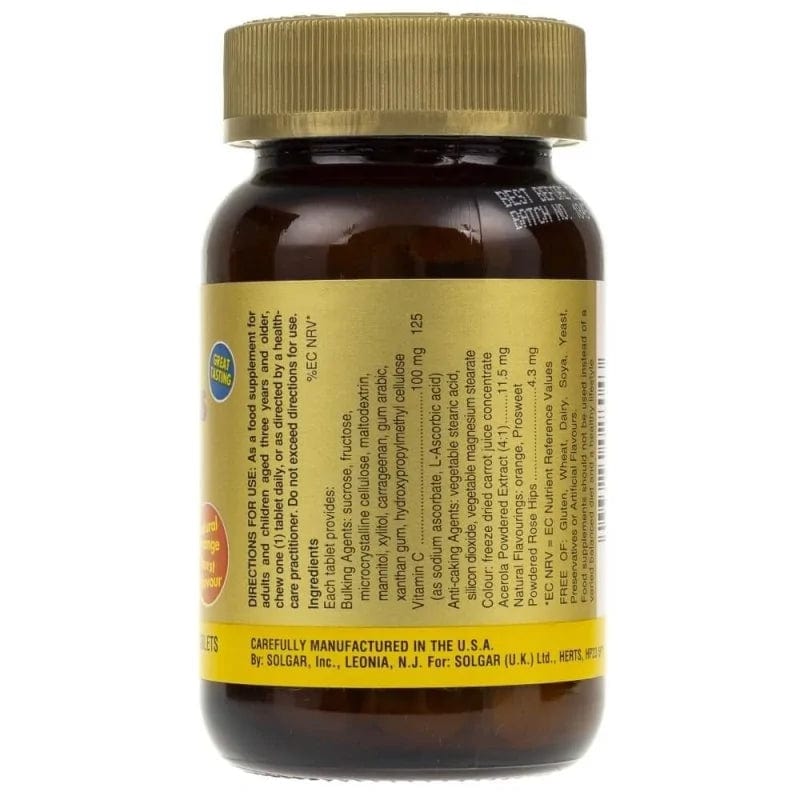 Solgar Kangavites Vitamina Masticable C, Naranja - 90 Pastillas - Imagen 2