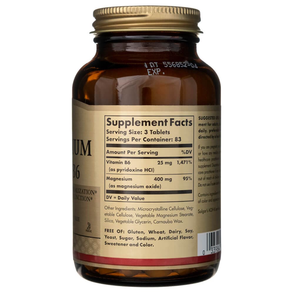 Solgar Magnesio con Vitamina B6 - 250 Tabletas - Imagen 2