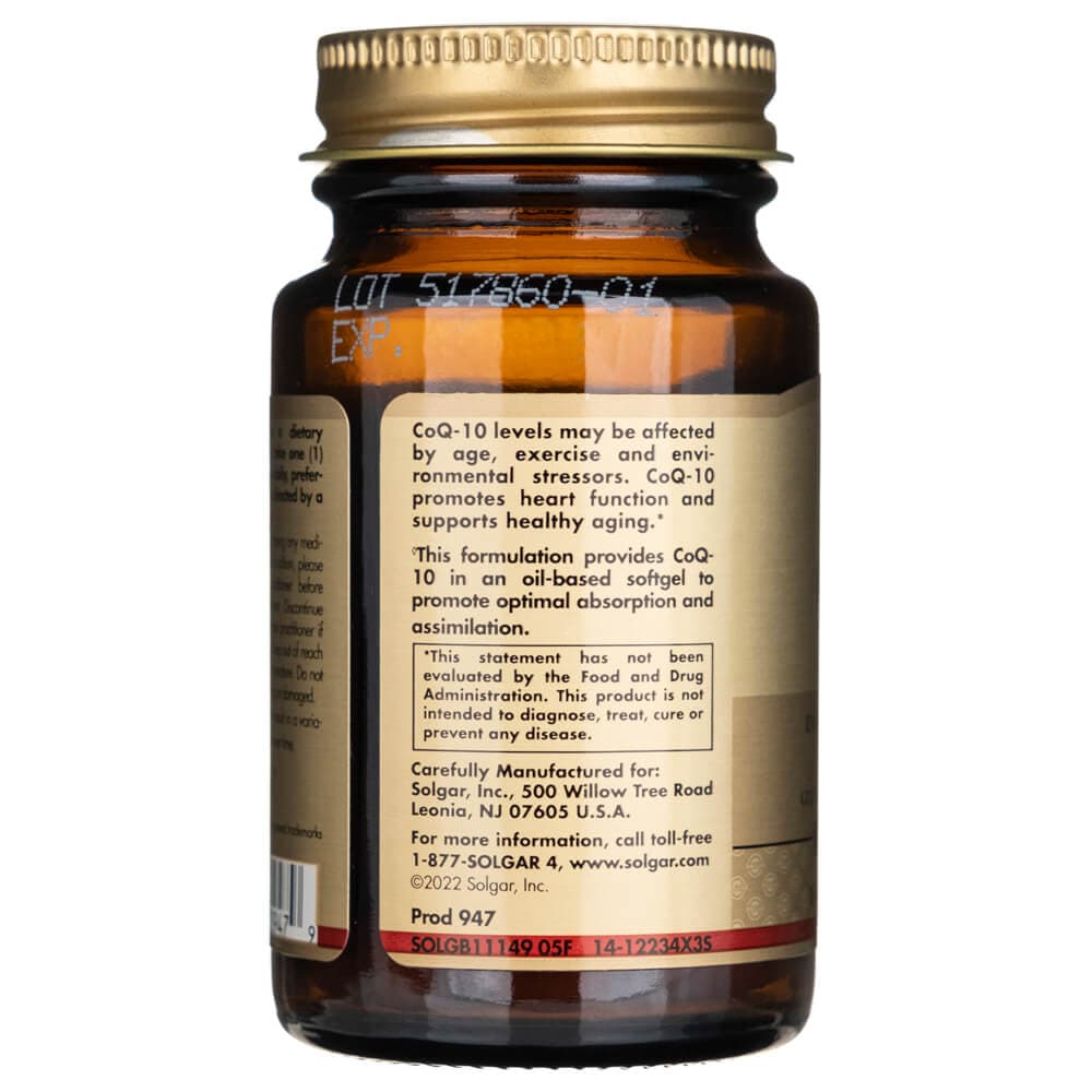 Solgar Megasorb CoQ-10 100 mg - 30 Cápsulas blandas - Imagen 3