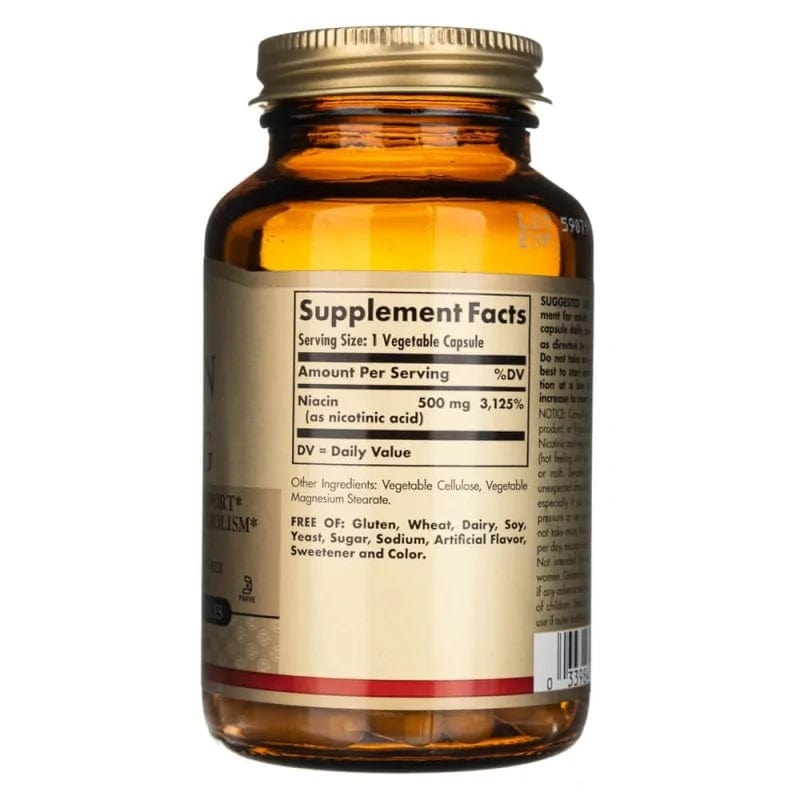 Solgar Niacina 500 mg - 100 Cápsulas - Imagen 2