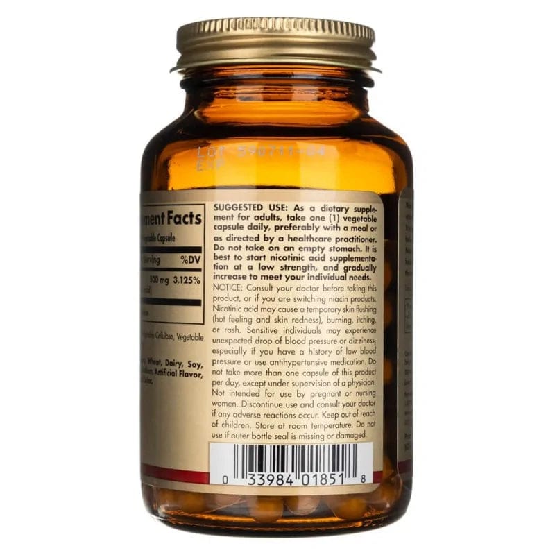 Solgar Niacina 500 mg - 100 Cápsulas - Imagen 3