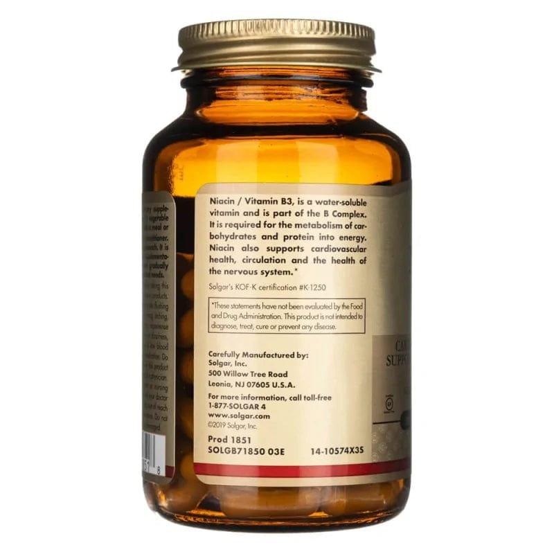 Solgar Niacina 500 mg - 100 Cápsulas - Imagen 5