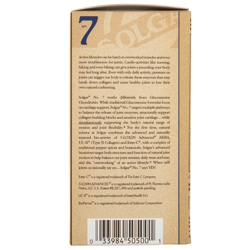 Solgar NO. 7, Apoyo Articular - 60 Cápsulas Veg. - Imagen 7