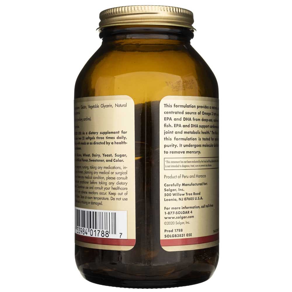 Solgar Omega-3 Aceite de Pescado Concentrado - 120 Cápsulas Blandas - Imagen 3