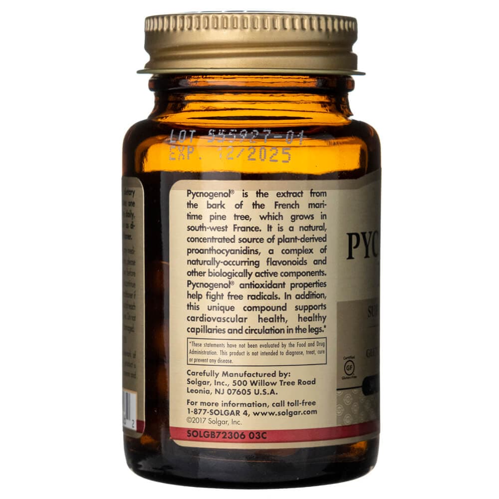 Solgar Pycnogenol 100 mg - 30 Cápsulas Vegetales - Imagen 5
