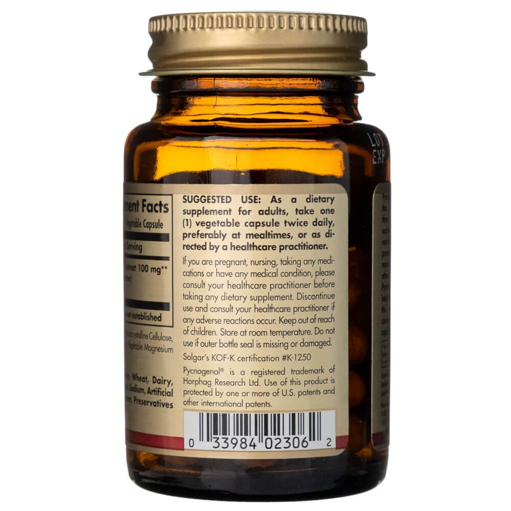 Solgar Pycnogenol 100 mg - 30 Cápsulas Vegetales - Imagen 3