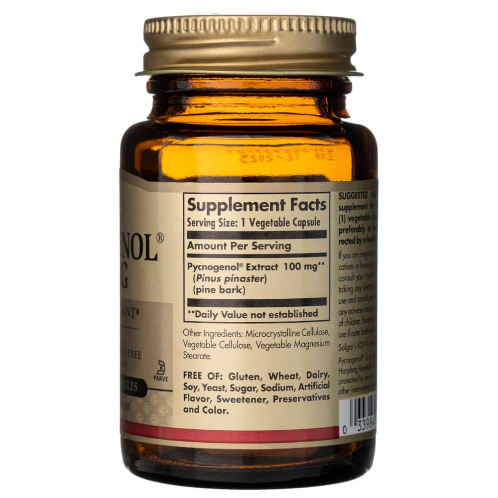 Solgar Pycnogenol 100 mg - 30 Cápsulas Vegetales - Imagen 2