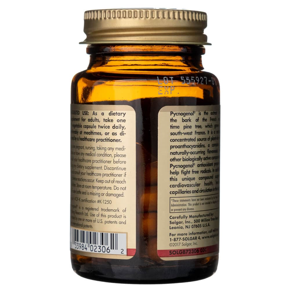 Solgar Pycnogenol 100 mg - 30 Cápsulas Vegetales - Imagen 4