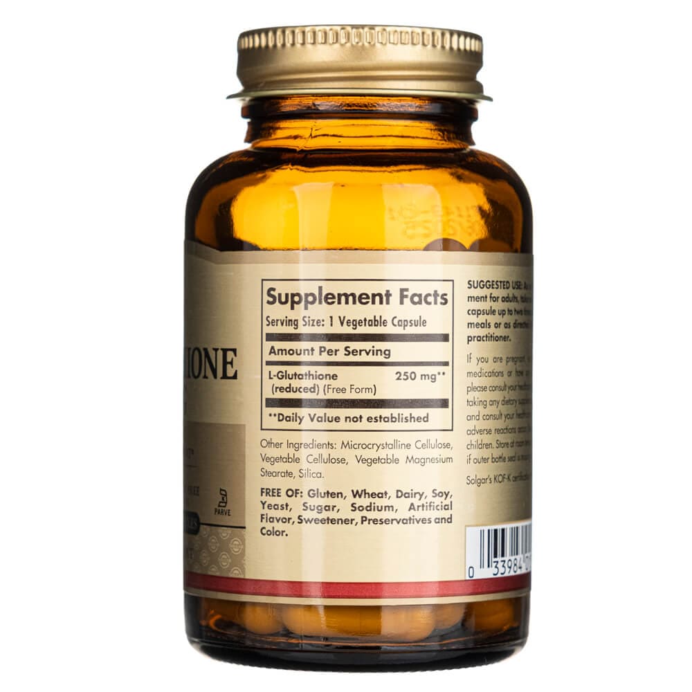 Solgar L-Glutatión reducido 250mg - 60 cápsulas vegetales - Imagen 2