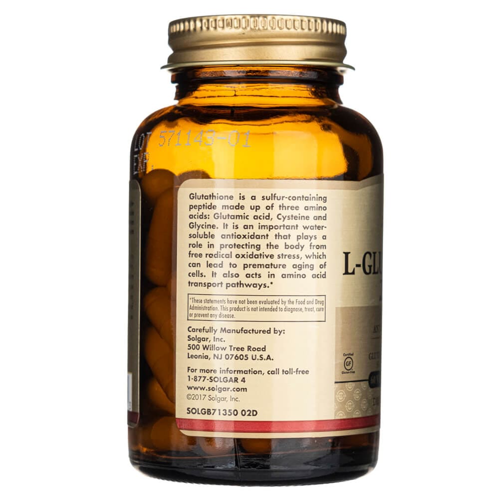 Solgar L-Glutatión reducido 250mg - 60 cápsulas vegetales - Imagen 4