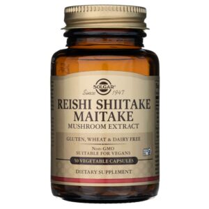 Solgar Extracto de hongo Reishi Shiitake Maitake - 50 Cápsulas Vegetales