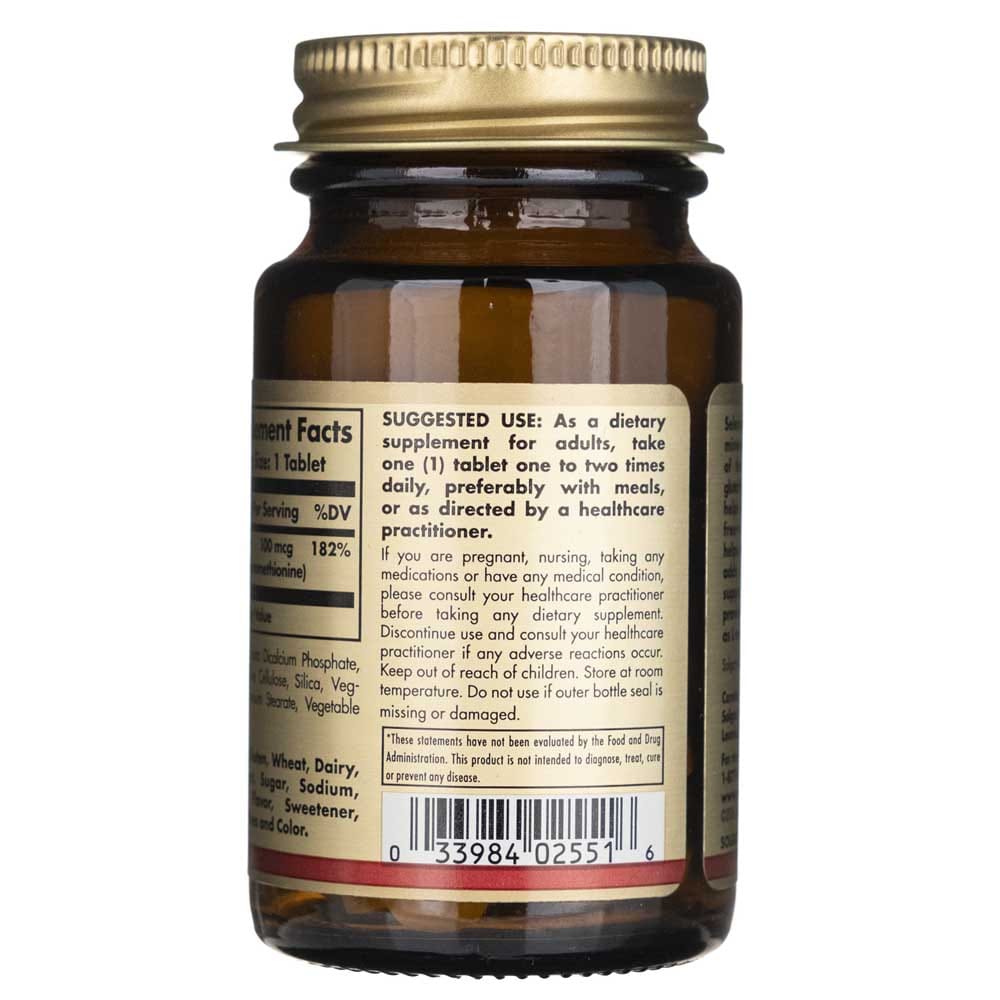 Solgar Selenio sin levadura 100 mcg - 100 Tabletas - Imagen 4