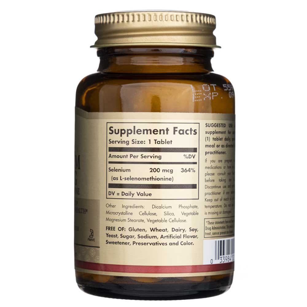 Solgar Selenio sin levadura 200 mcg - 100 Tabletas - Imagen 2