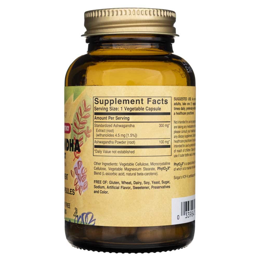 Solgar SFP Extracto de Raíz de Ashwagandha - 60 Cápsulas Vegetales - Imagen 2