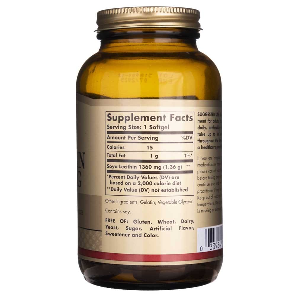 Solgar Lecitina de soja 1360 mg - 100 cápsulas blandas - Imagen 2