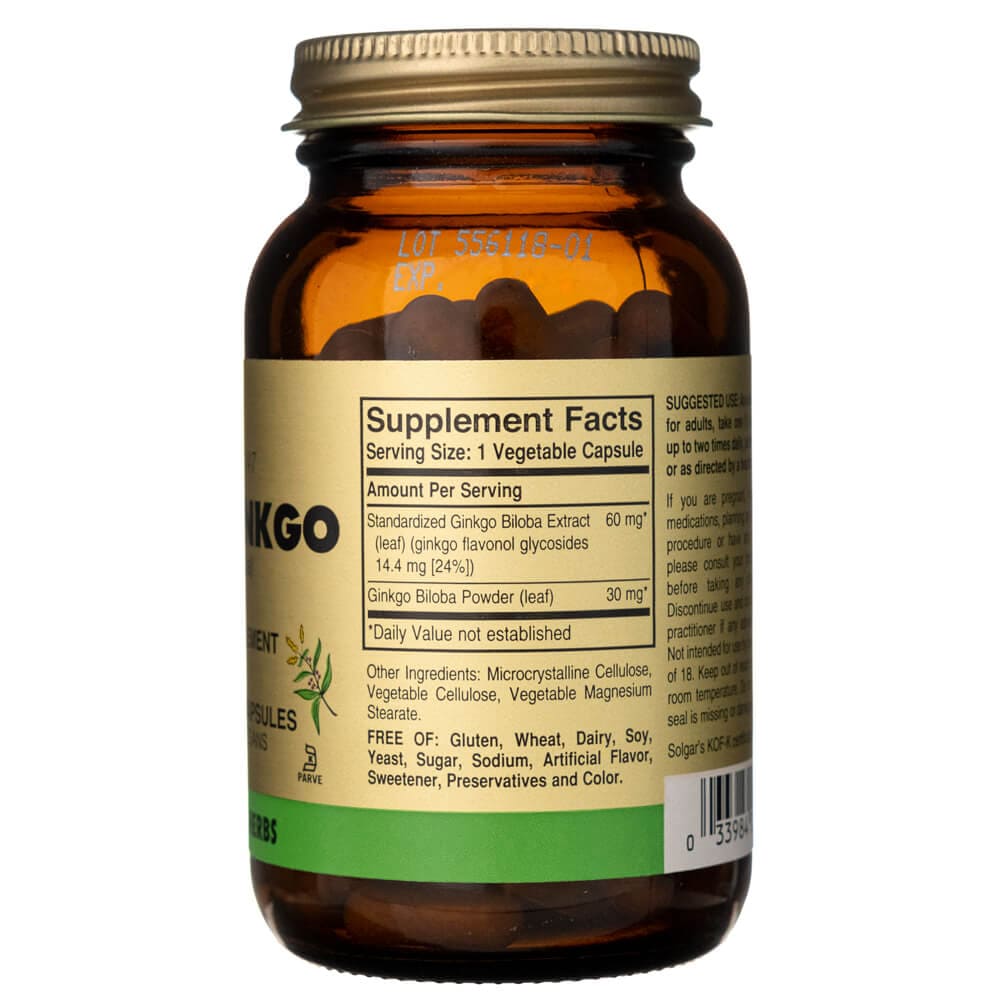 Solgar Super Ginkgo - 120 Cápsulas Vegetales - Imagen 2