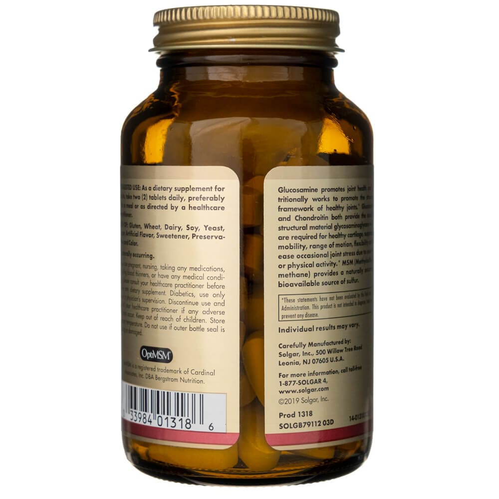 Solgar Glucosamina Condroitina MSM Triple Fuerza - 60 Tabletas - Imagen 3