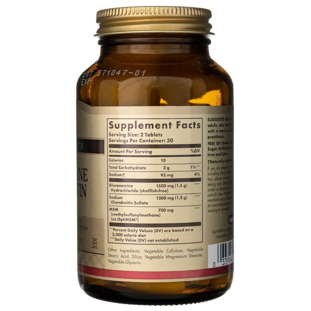Solgar Glucosamina Condroitina MSM Triple Fuerza - 60 Tabletas - Imagen 2